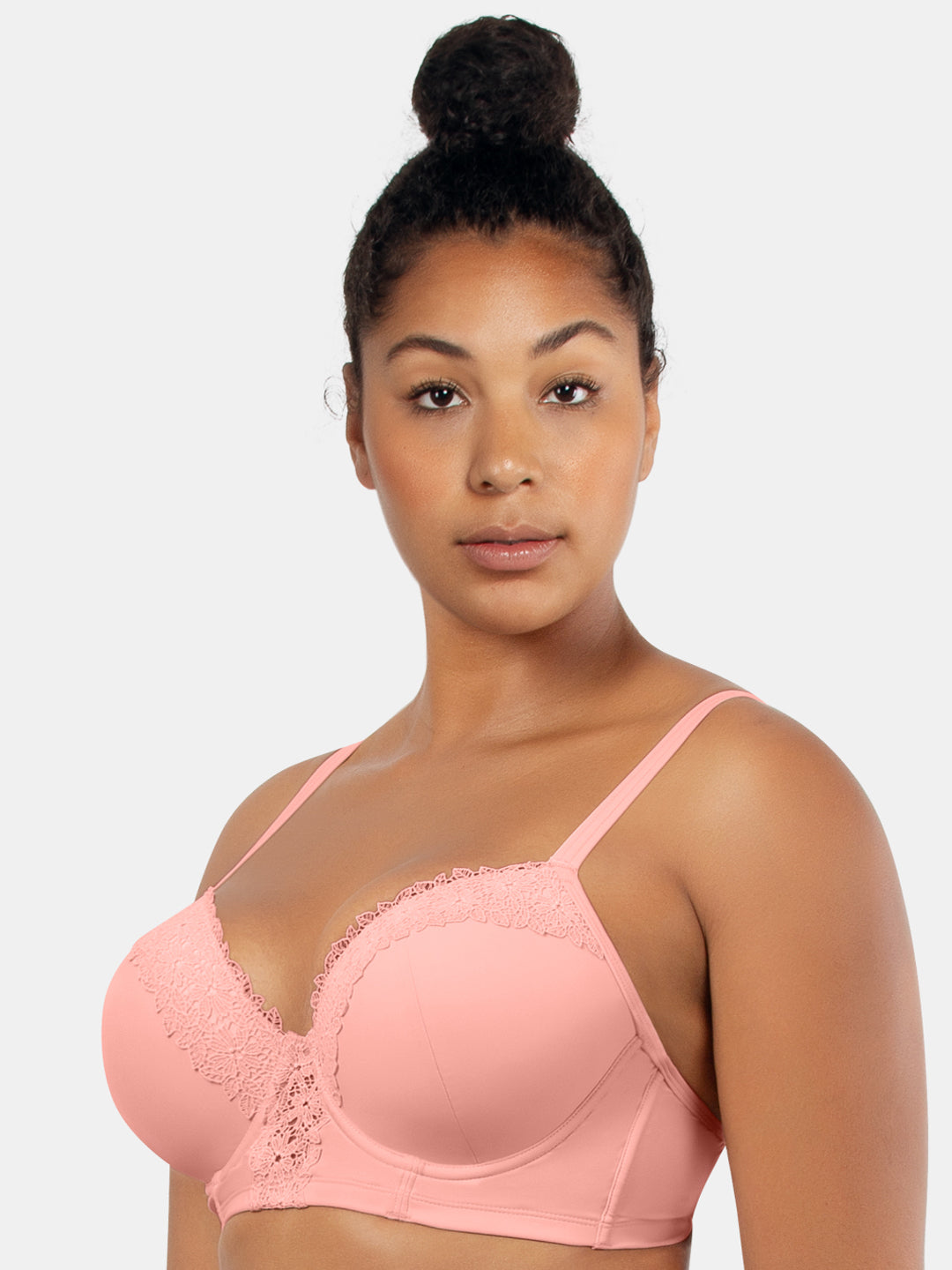 Brigitte Demi Bikini Top - Peach Bud - S8201