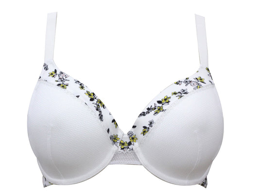 Ivy contour bra - Pearl White w Floral Print - P5831