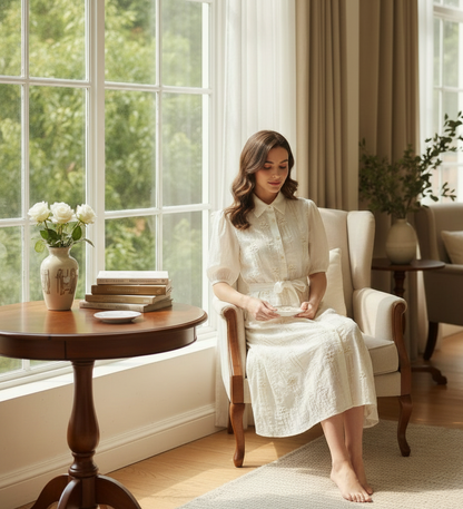 Long Dress Embroidery Flower Printed