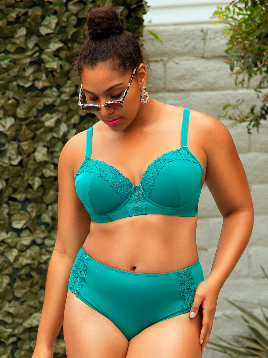 Brigitte Demi Bikini Top - Dark Mint -  S8201